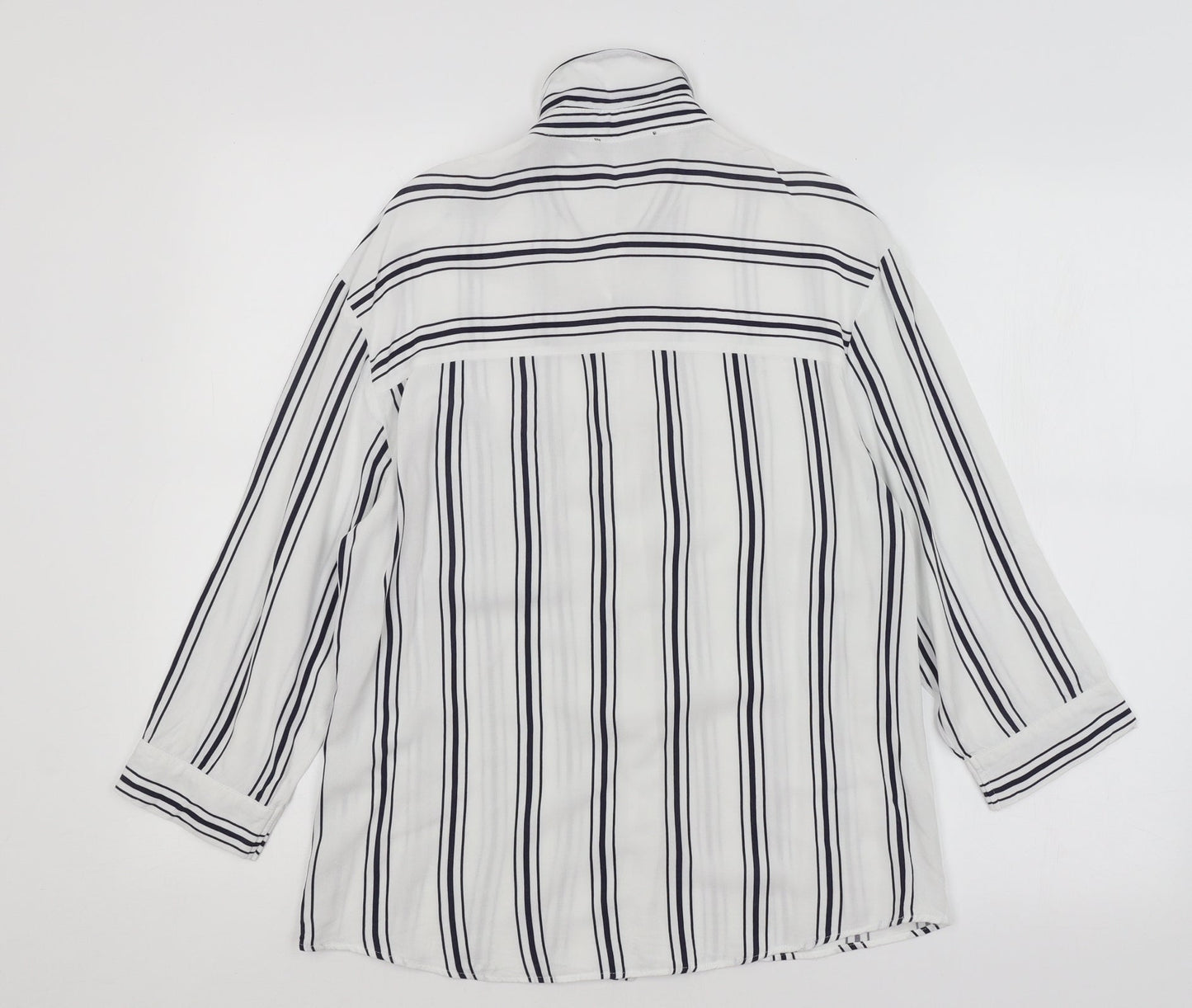 Womens UK Size S Bershka White Basic Button-Up
