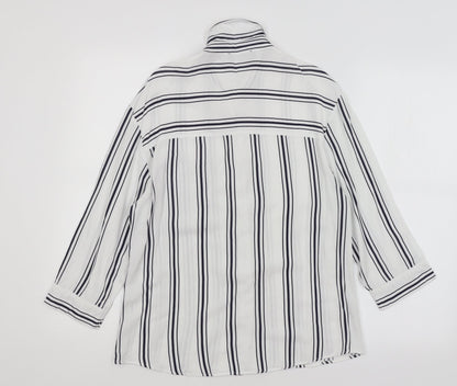 Womens UK Size S Bershka White Basic Button-Up