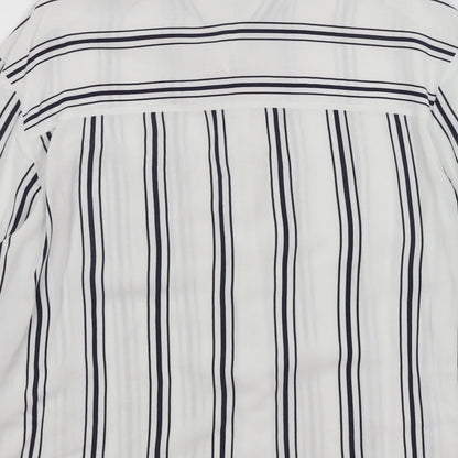 Womens UK Size S Bershka White Basic Button-Up