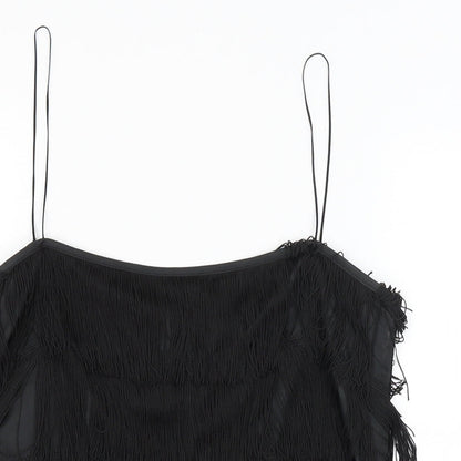Womens UK Size 12 Preworn Black Cropped Tank