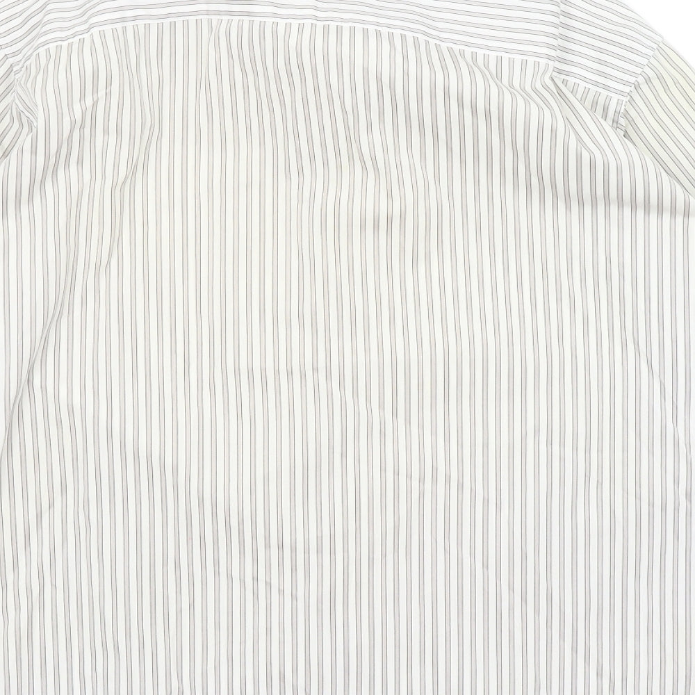 Autograph Mens White Striped   Button-Up Size M