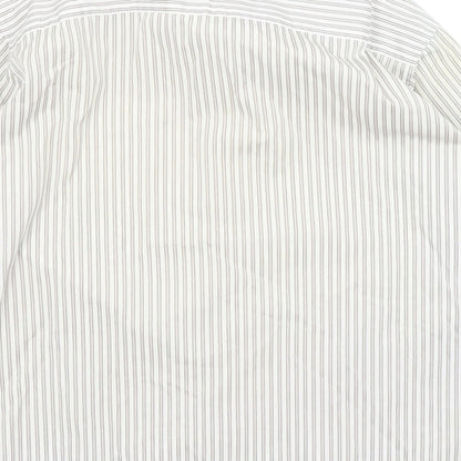 Autograph Mens White Striped   Button-Up Size M