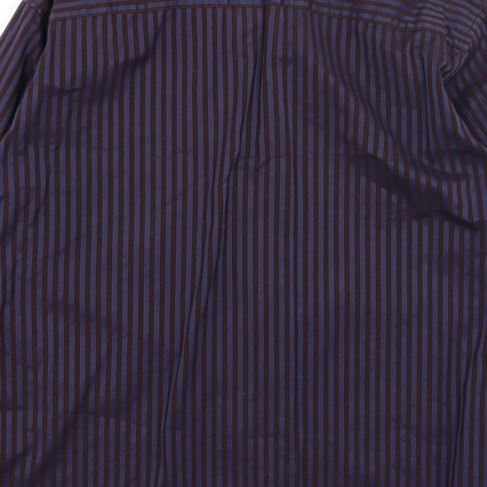 Autograph Mens Blue Striped   Button-Up Size M