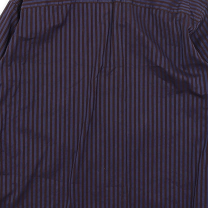 Autograph Mens Blue Striped   Button-Up Size M