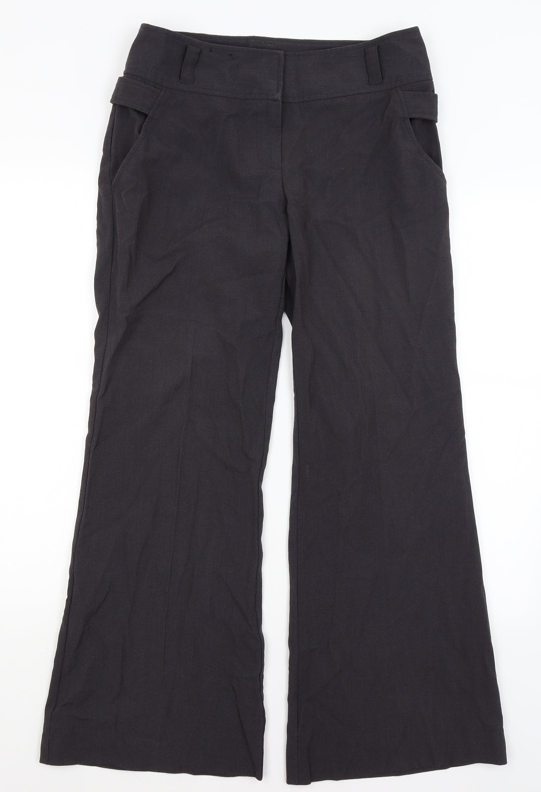 Womens UK Size 10 New Look Regular Fit Dress Pants Grey Trousers