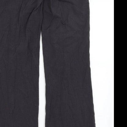 Womens UK Size 10 New Look Regular Fit Dress Pants Grey Trousers