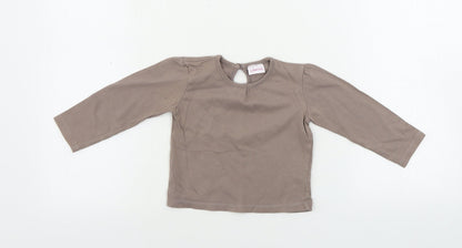 Cherokee  Girls Brown   Basic T-Shirt Size 12-18 Months