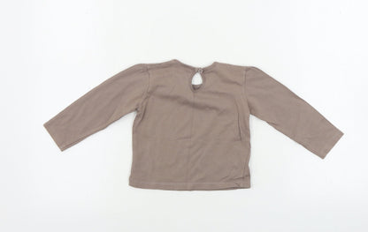 Cherokee  Girls Brown   Basic T-Shirt Size 12-18 Months