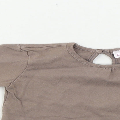 Cherokee  Girls Brown   Basic T-Shirt Size 12-18 Months