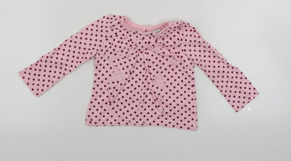 Mini Club   Pink Polka Dot  Basic T-Shirt Size 12-18 Months