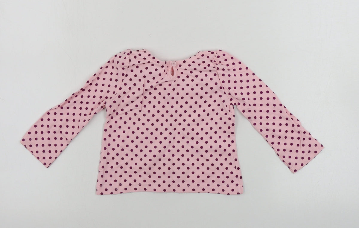 Mini Club   Pink Polka Dot  Basic T-Shirt Size 12-18 Months
