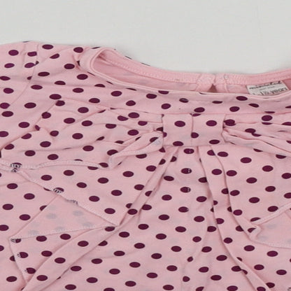 Mini Club   Pink Polka Dot  Basic T-Shirt Size 12-18 Months