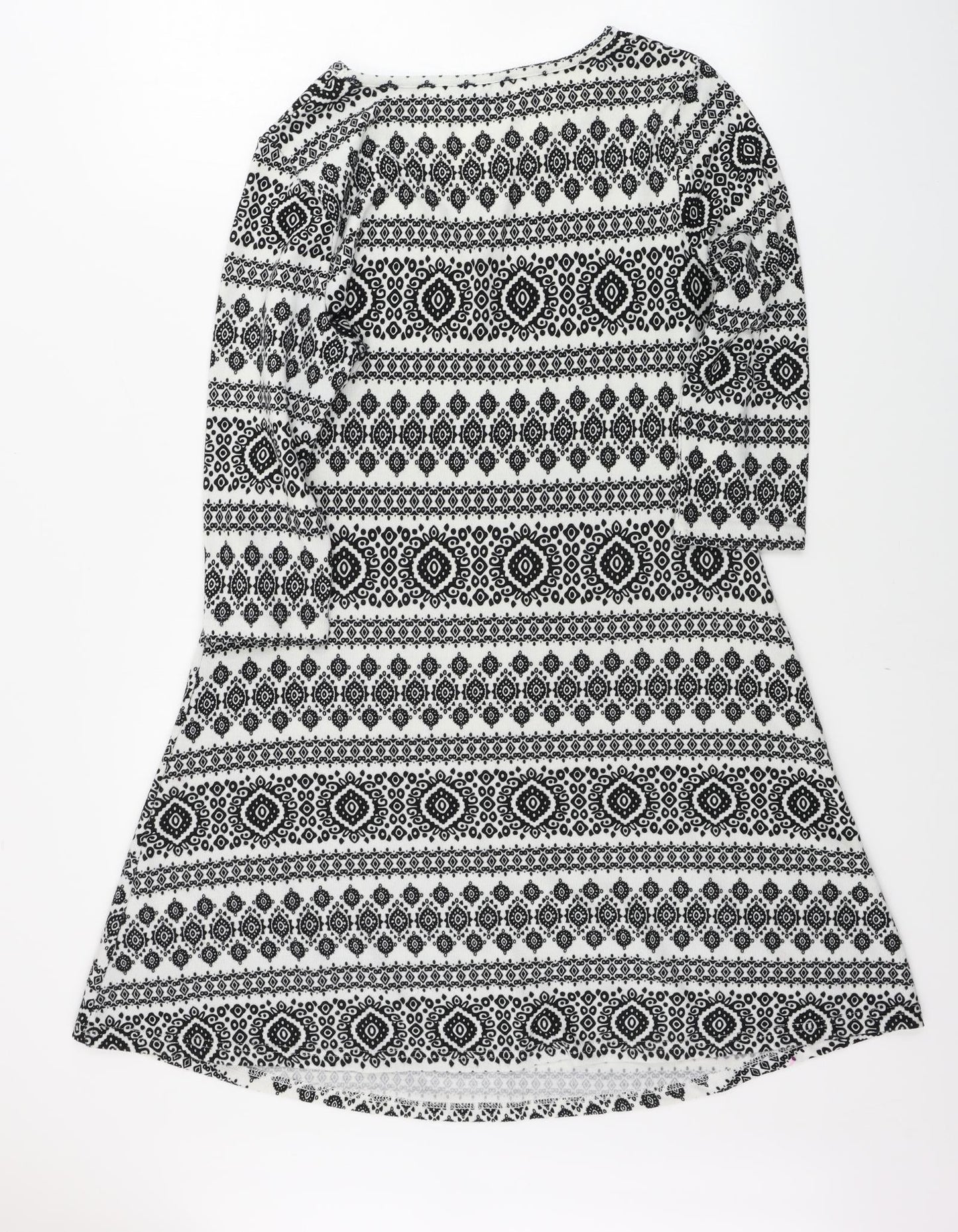 Peacocks  Womens Grey Geometric  A-Line  Size 14