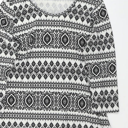 Peacocks  Womens Grey Geometric  A-Line  Size 14