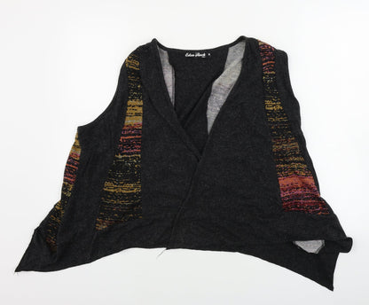eden rock  Womens Grey Striped  Cardigan Jumper Size M
