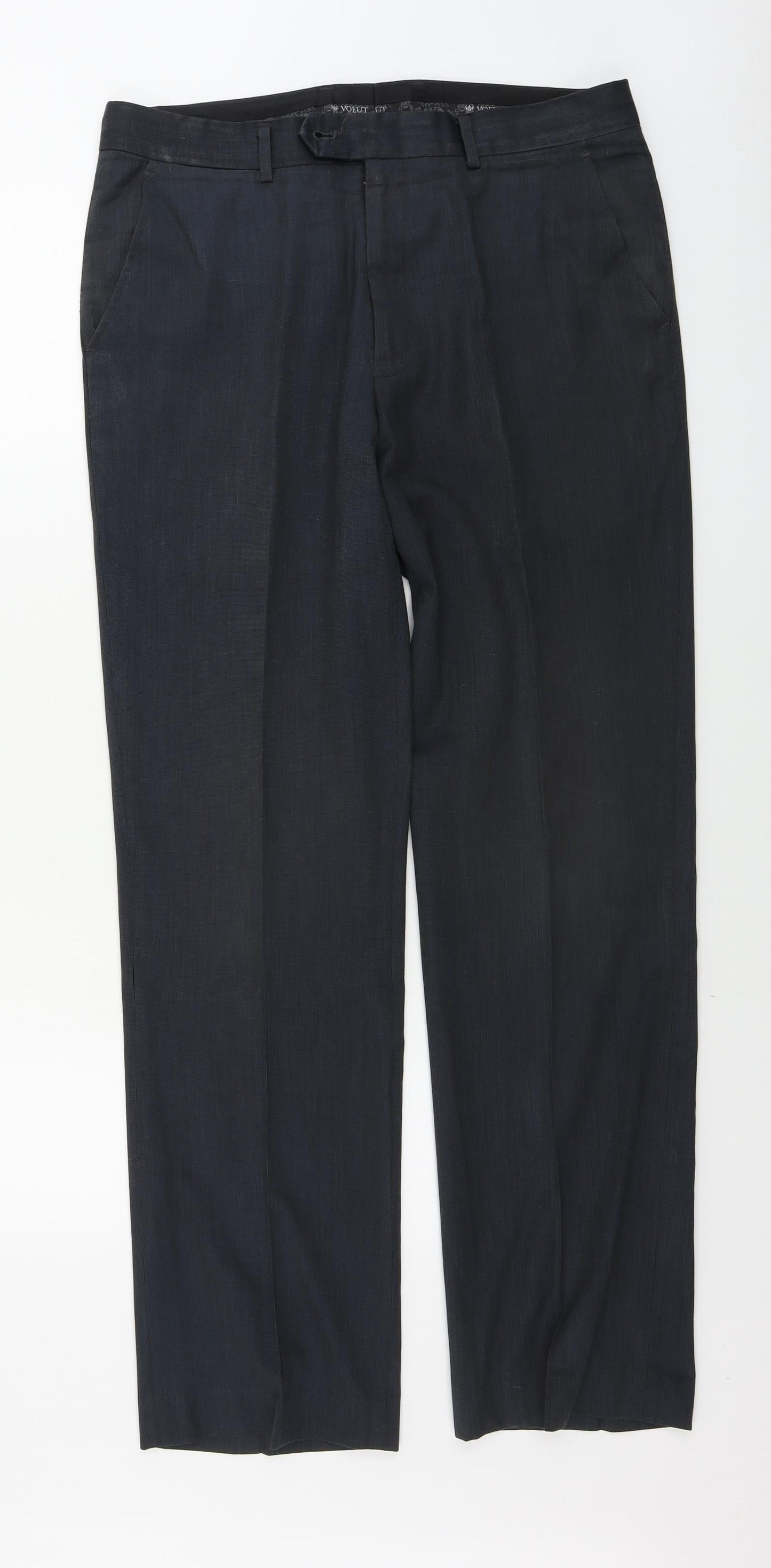 Mens UK Size 34 in VOEUT Regular Fit  Black Trousers