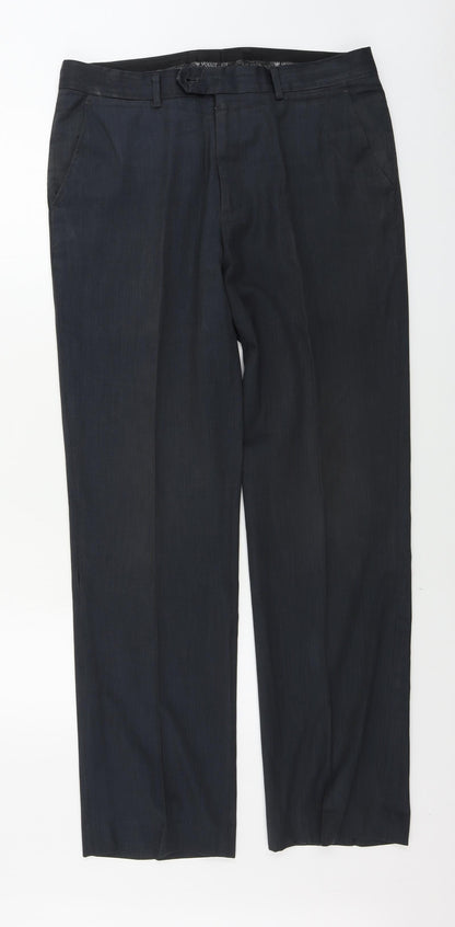 Mens UK Size 34 in VOEUT Regular Fit  Black Trousers