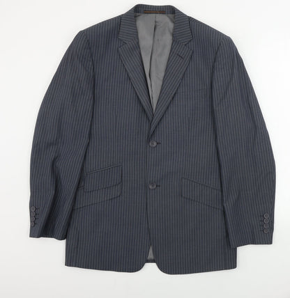 san luca Mens Grey Striped  Jacket Blazer Size 40