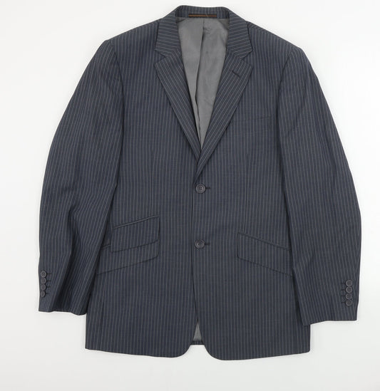 san luca Mens Grey Striped  Jacket Blazer Size 40