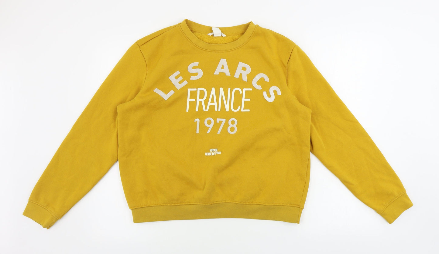 Womens UK Size M H&M Yellow Pullover Jumper