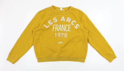 Womens UK Size M H&M Yellow Pullover Jumper