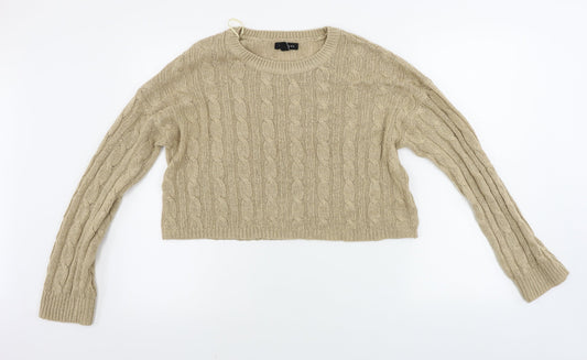 Womens UK Size M New Look Brown Pullover Jumper
