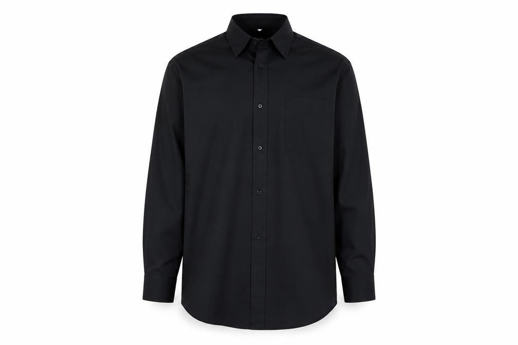 Mens UK Size 15 NEXT Black  Button-Up Long Sleeve Casual Shirt