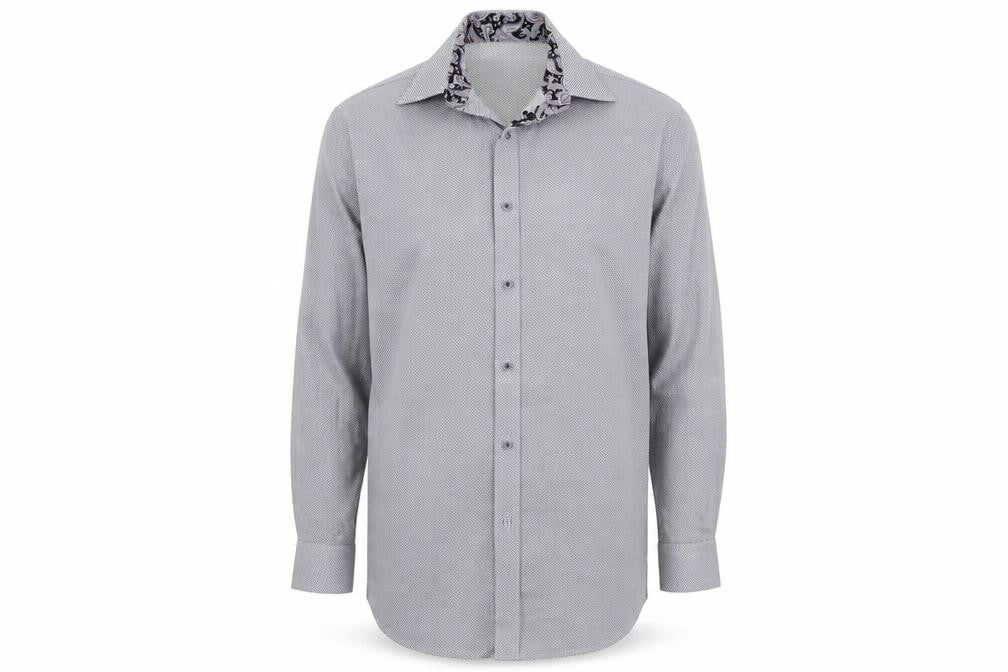 Greenwoods     Mens Grey Geometric   Button-Up Size 16