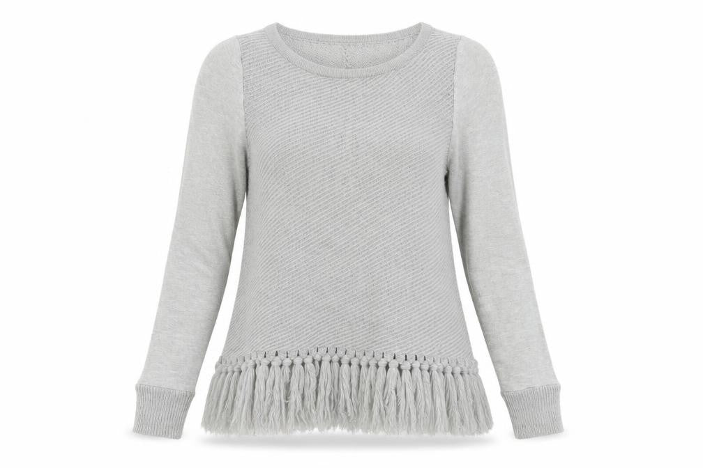 Womens UK Size 10 Mini Velvet Grey Pullover Jumper