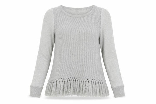 Front view of Mini Velvet women’s grey jumper, size UK 10