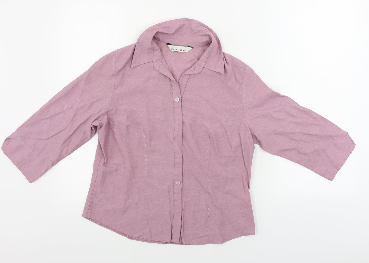 Womens UK Size 12 BHS Purple Basic Button-Up