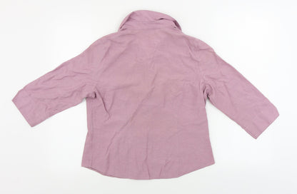 Womens UK Size 12 BHS Purple Basic Button-Up