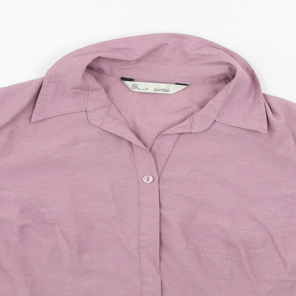 Womens UK Size 12 BHS Purple Basic Button-Up