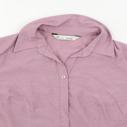 Womens UK Size 12 BHS Purple Basic Button-Up
