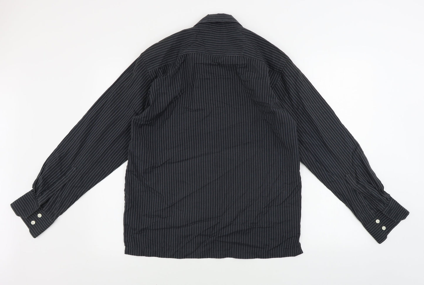 Mens UK Size S Cedar Wood State Black  Button-Up Long Sleeve Casual Shirt