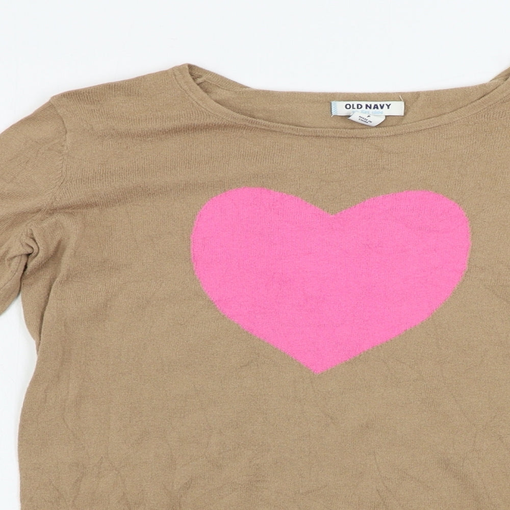 Womens UK Size S Old Navy Brown Pullover Jumper