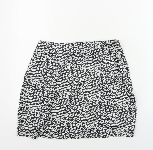 SheIn Womens White Animal Print  A-Line Skirt Size M