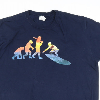 Mens UK Size 2XL Gildan Blue  T-Shirt