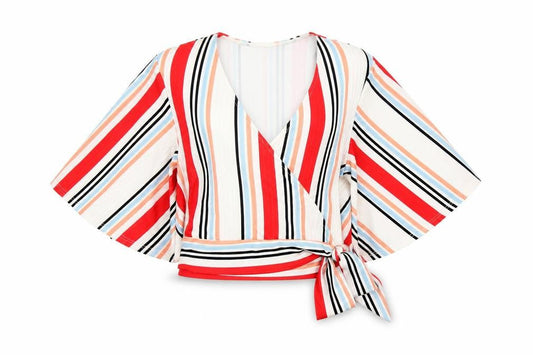 Womens UK Size 8 New Look White Wrap Blouse