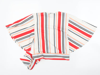 Womens UK Size 8 New Look White Wrap Blouse