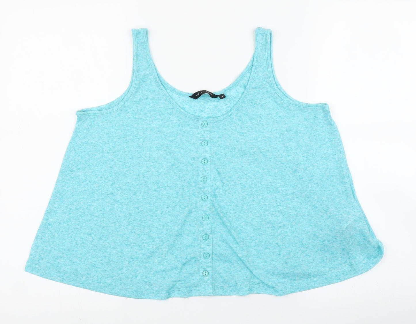 Womens UK Size 8 New Look Blue Cropped Tank