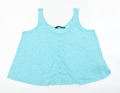 Womens UK Size 8 New Look Blue Cropped Tank