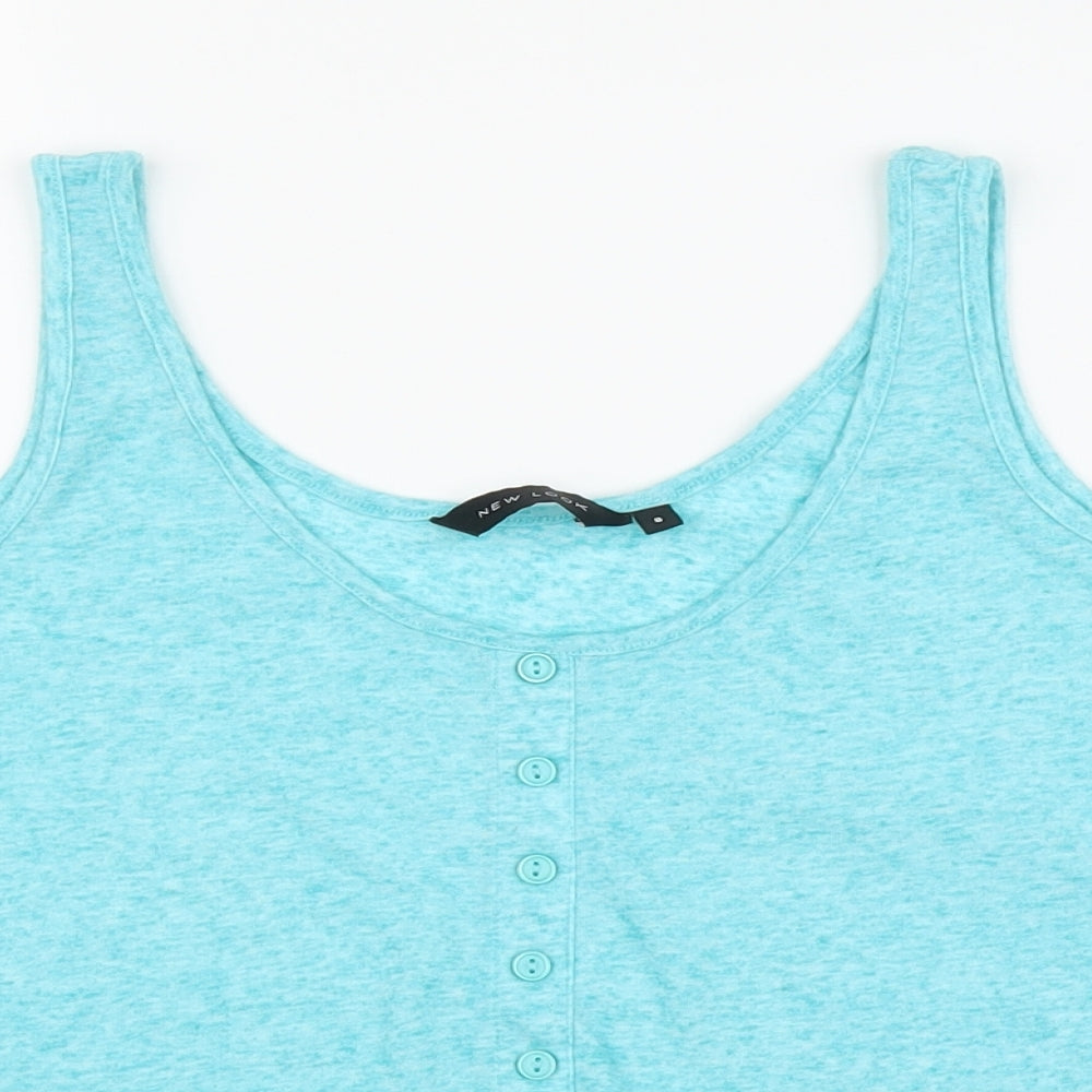 Womens UK Size 8 New Look Blue Cropped Tank