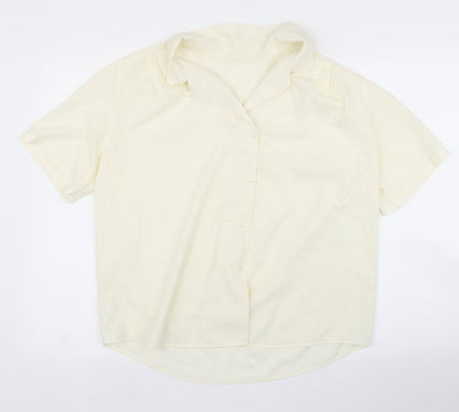 Womens UK Size L Preworn Ivory Basic Blouse