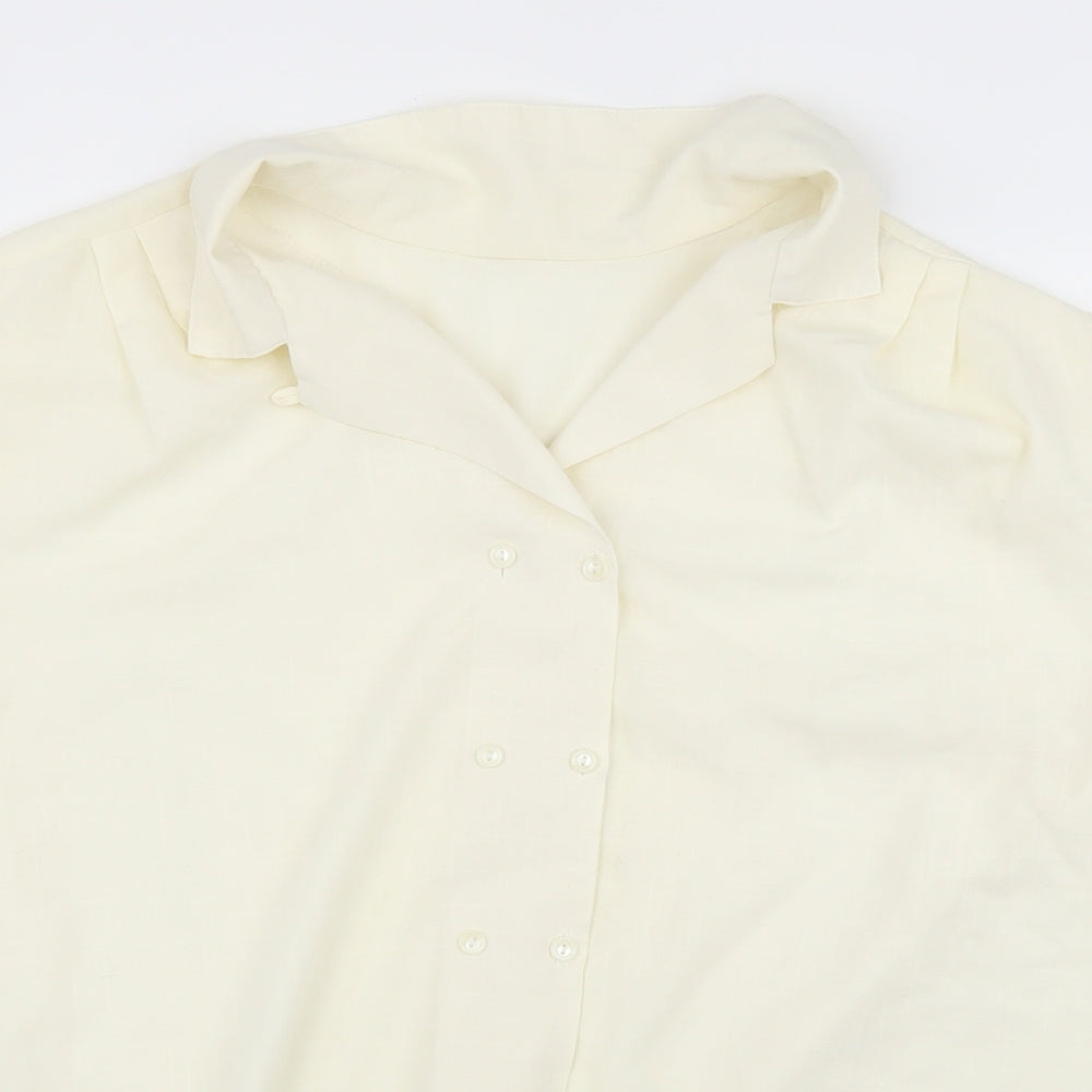Womens UK Size L Preworn Ivory Basic Blouse