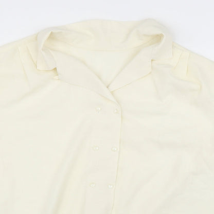 Womens UK Size L Preworn Ivory Basic Blouse