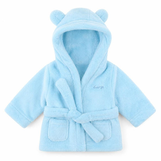 Studio Baby Boys Blue Solid  Chemise Robe Size 3-6 Months