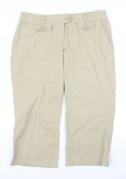 Womens UK Size 14 BHS Regular Fit Bloomer Beige Trousers