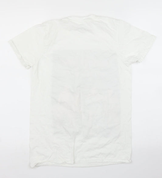 Womens UK Size S Gildan White Basic T-Shirt