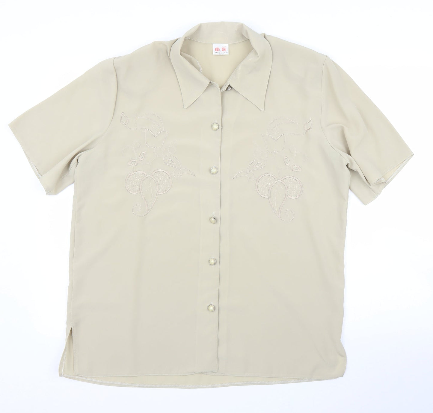 Womens UK Size 16 Preworn Beige Basic Blouse